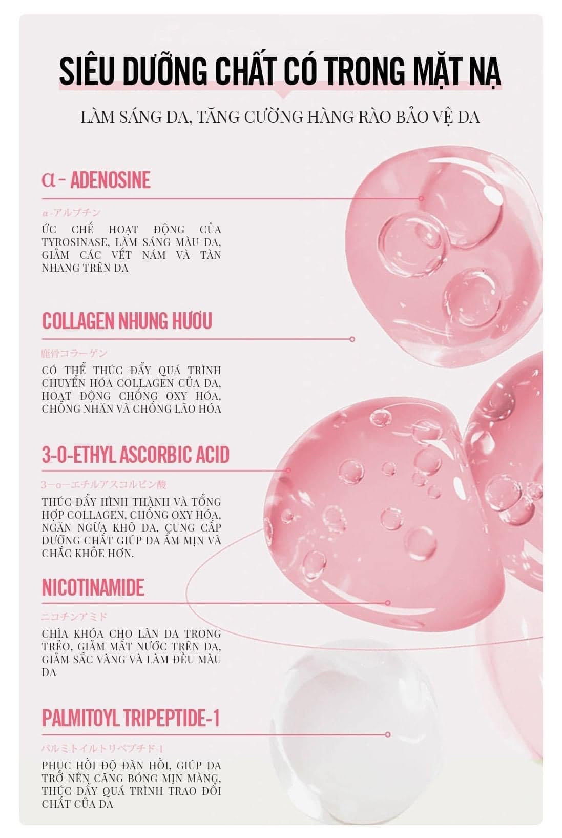 Mat na NMN collagen nhung huou (5 m) japan