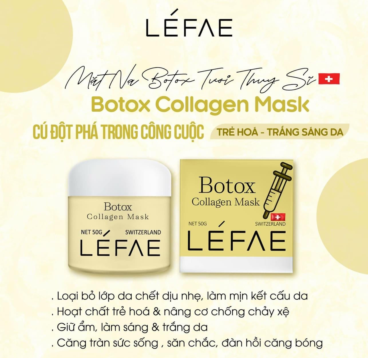 Mat na botox tuoi collagen Lefae