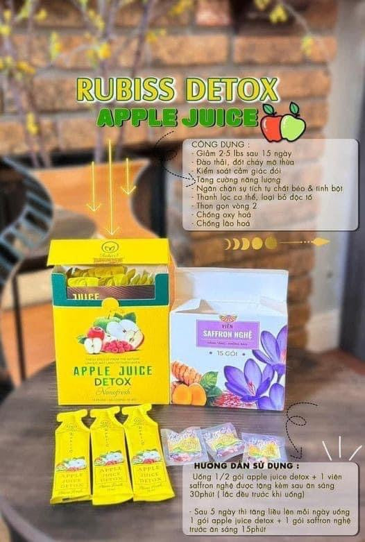 Rubiss apple juice giam can
