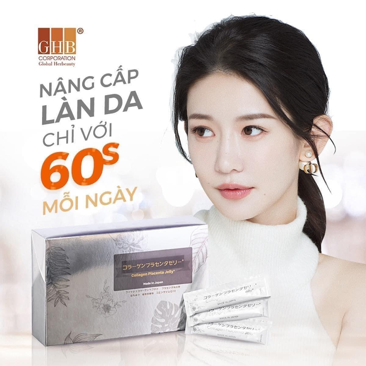 Thạch trang da collagen plancenta jelly japan (hop 30 gói)