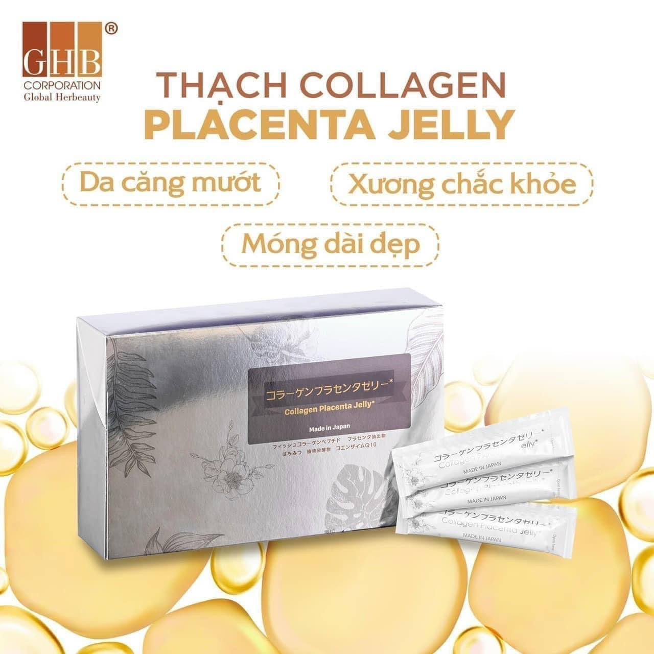 Thạch trang da collagen plancenta jelly japan (hop 30 gói)