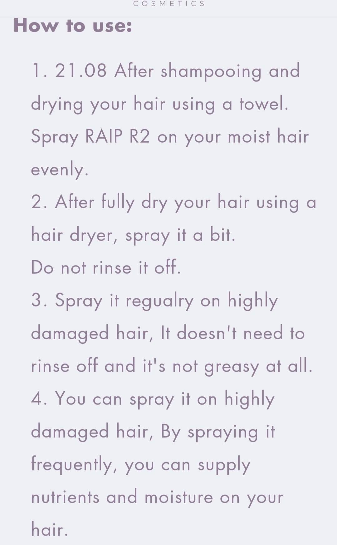 Xit toc Raip R2 keratin no wash