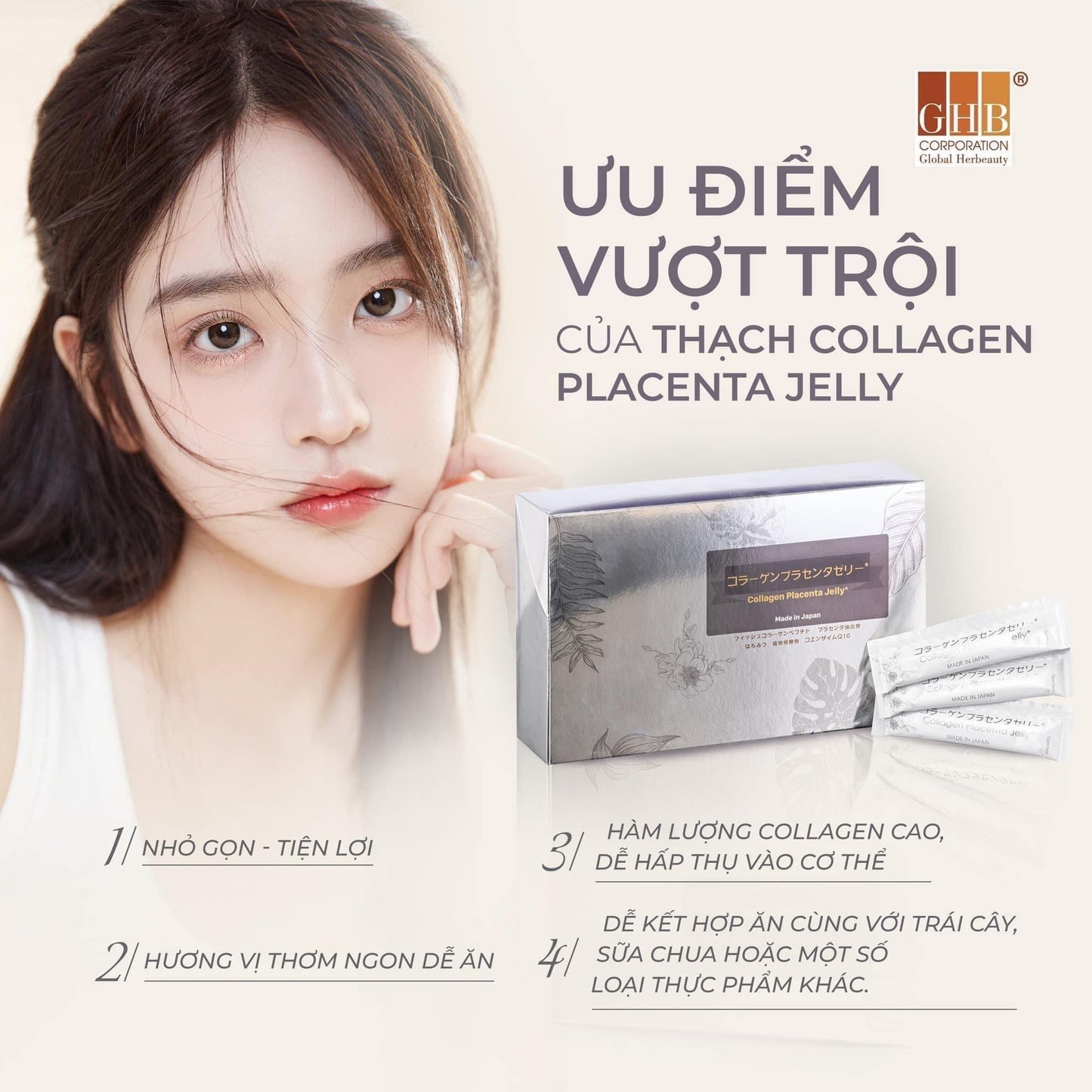 Thạch trang da collagen plancenta jelly japan (hop 30 gói)