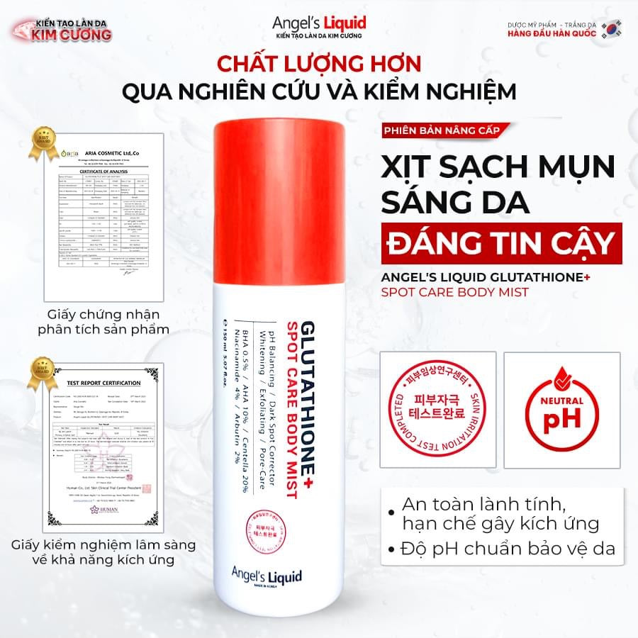 Xịt mụn lưng glutathione mẫu mới