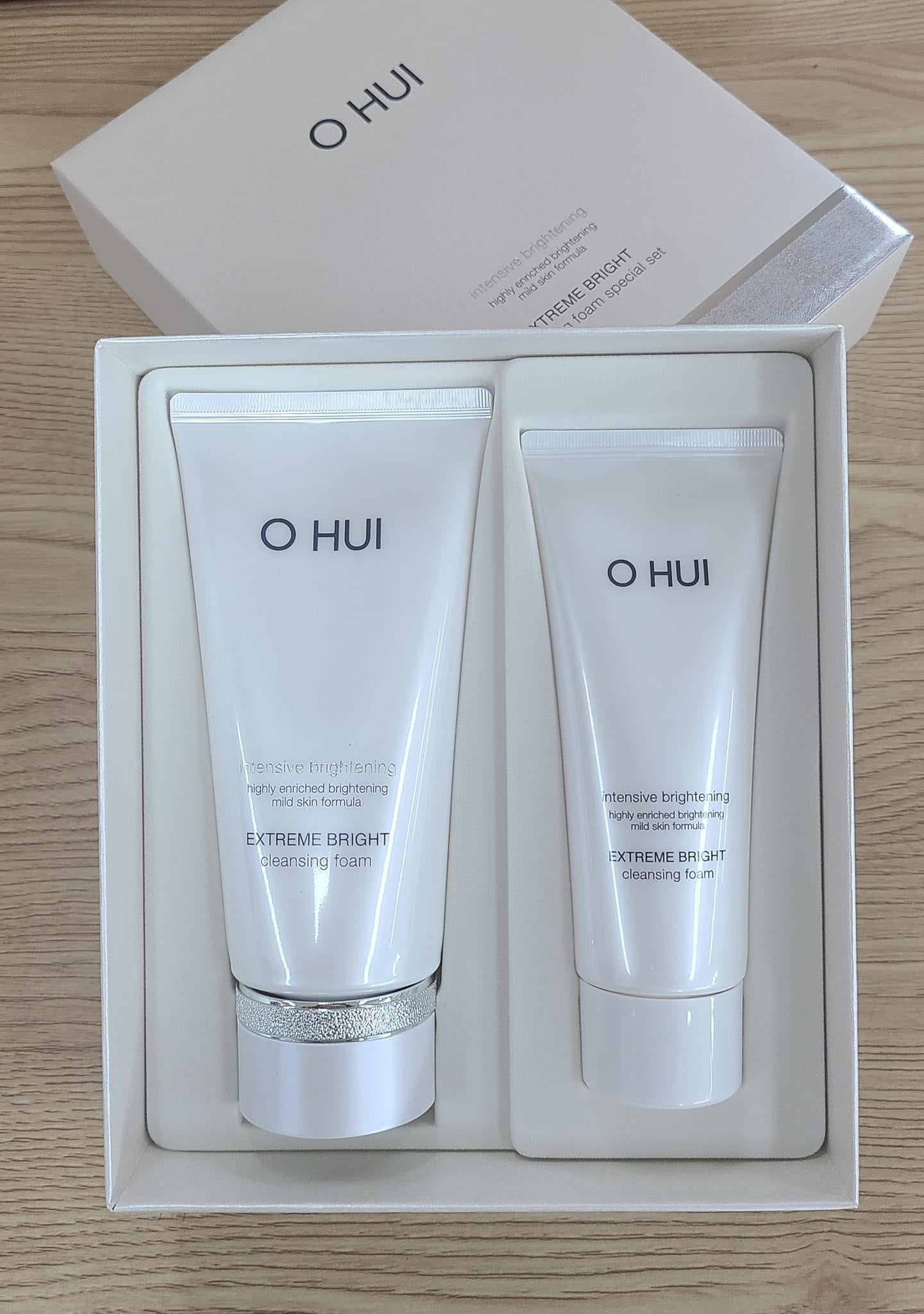 Set rua mat trang da Ohui extreme foam