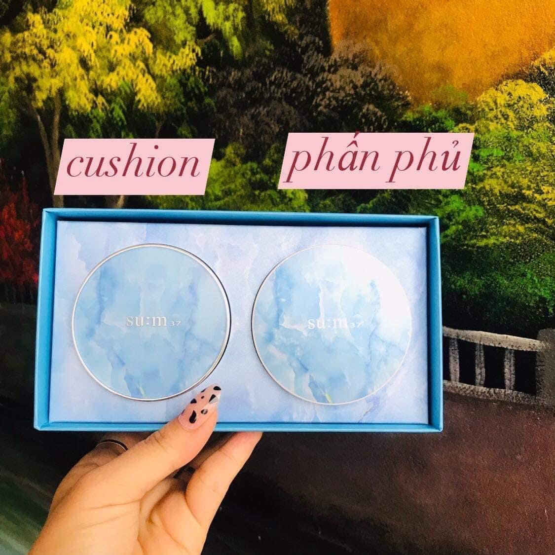 Set cushion Sum xanh tang phan phu