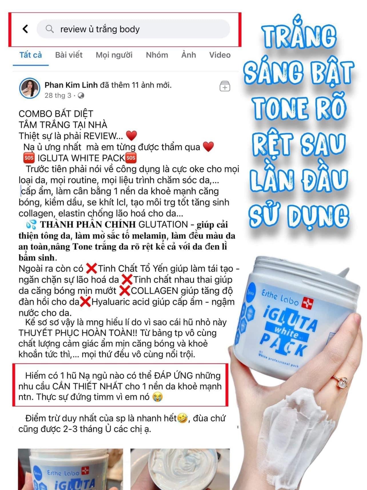 U trang (body & face) Igluta pack