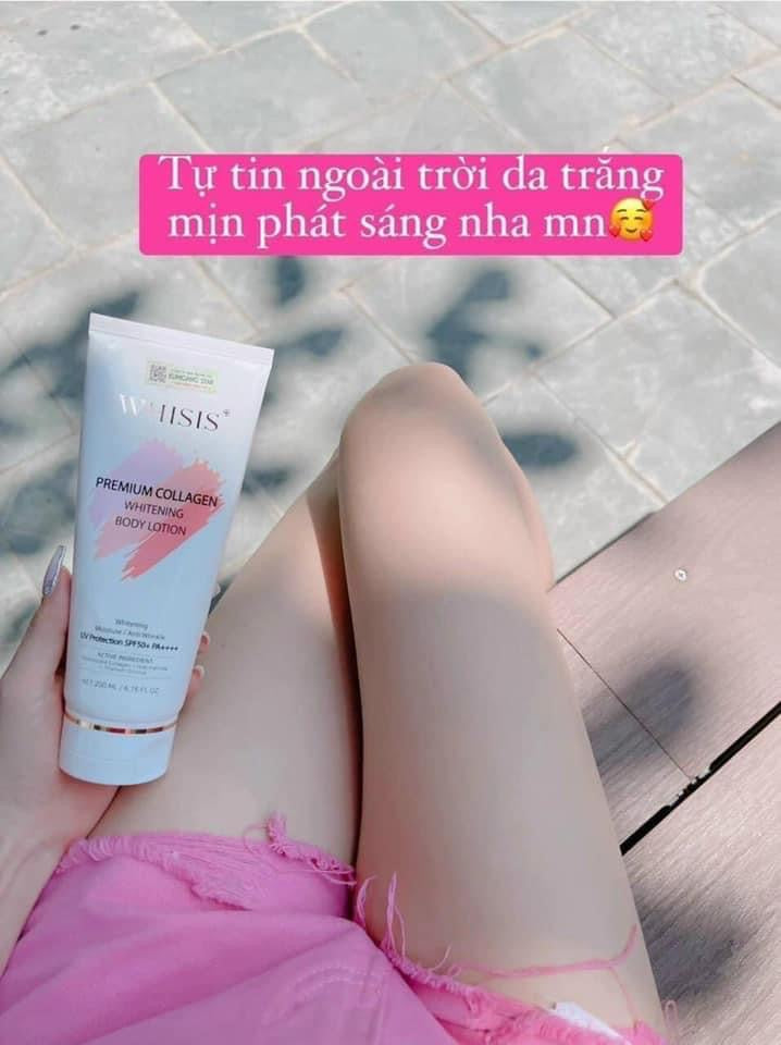 Kem body collagen trang da chong nang Whisis