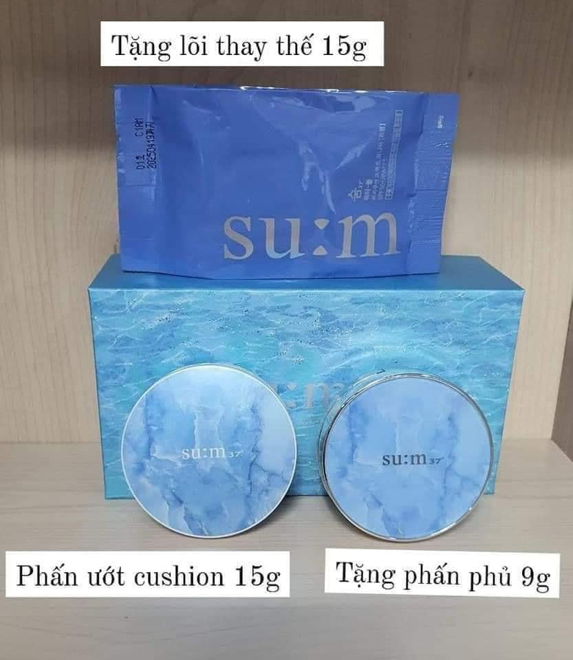 Set cushion Sum xanh tang phan phu
