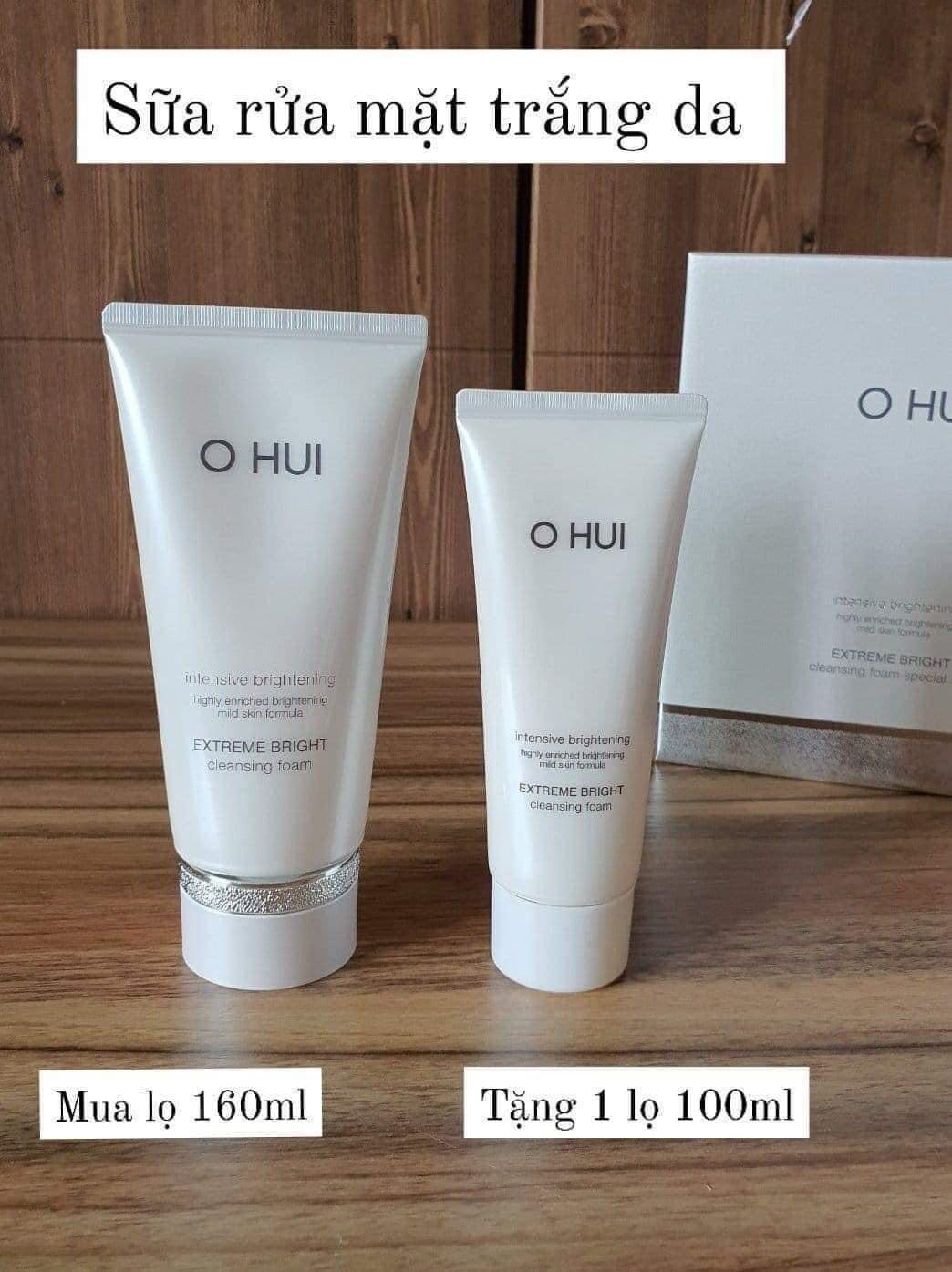 Set rua mat trang da Ohui extreme foam