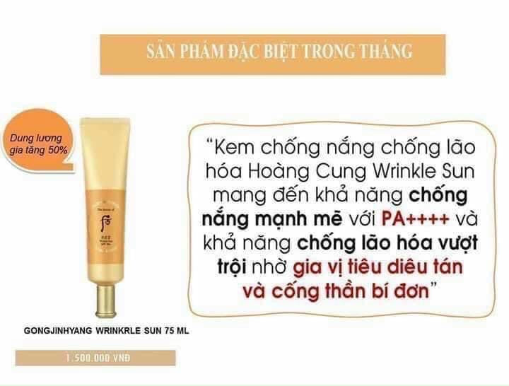 Set chong nang Whoo vang chong nhan