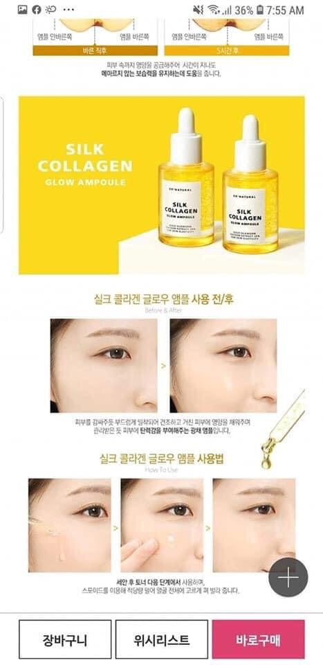 SO NATURSILK COLLAGEN GLOW AMPOULE - Anti-Aging Serum, Intense Hydration + Mo