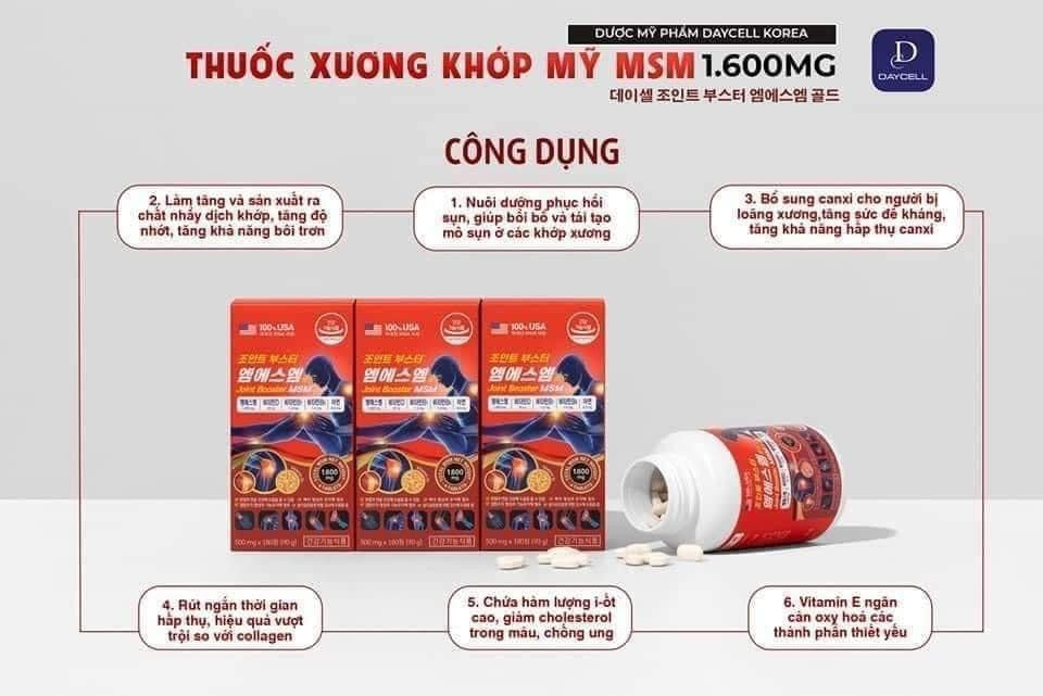 Thuoc xuong khop My MSM ( mau moi)