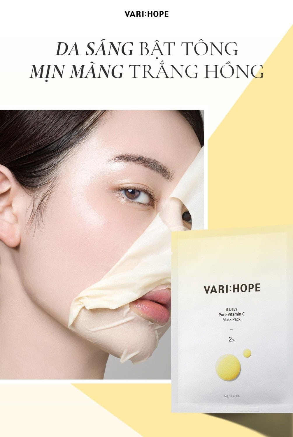 Mat na trang da Vari Hope Vitamin C