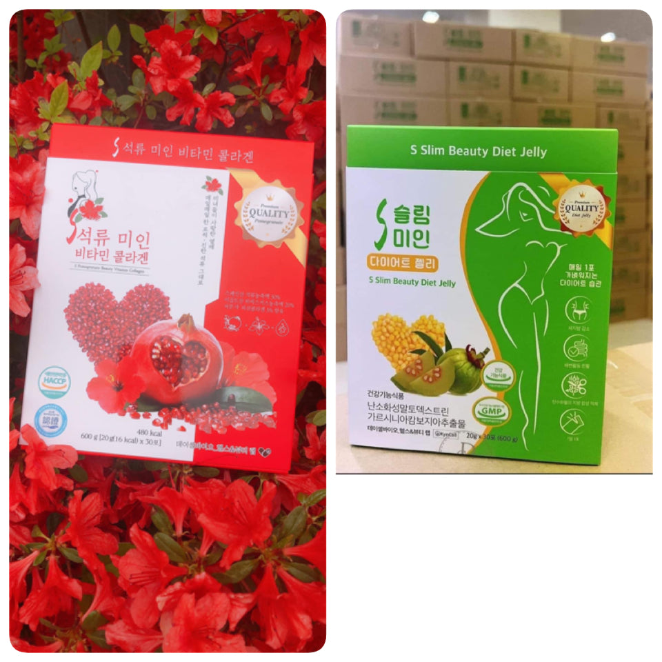 Combo giam can (1 nước lựu giảm cân và 1 thạch giảm cân )