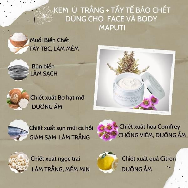 Maputi Kem u trang va tay te bao chet (body&face)