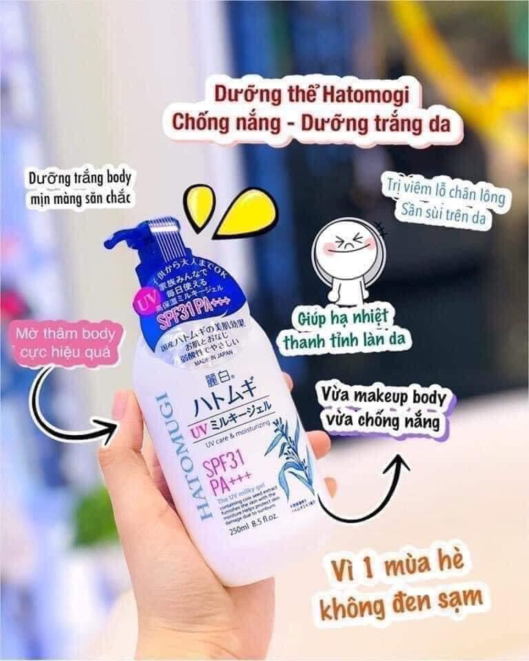 Sua duong the trang da chong nang Hatomugi 250ml japan