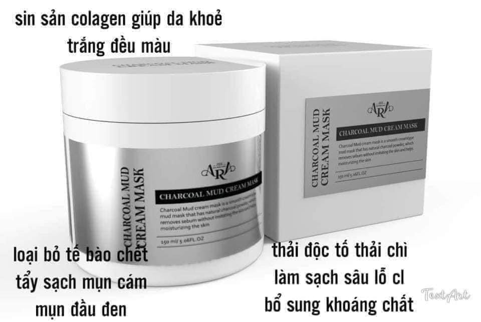 AraCharcoal mud cream mask Ara ( mat na u trang than hoat tinh) 250ml