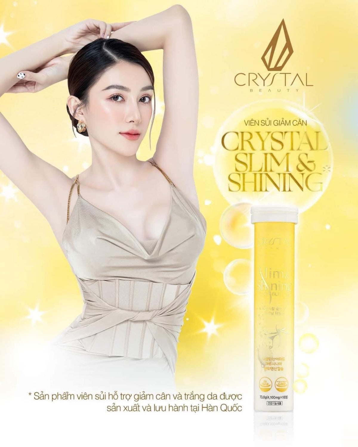 Sui giam can trang da Crystal slim & shining (lo 18v)