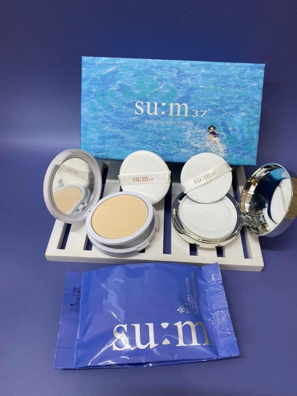 Set cushion Sum xanh tang phan phu