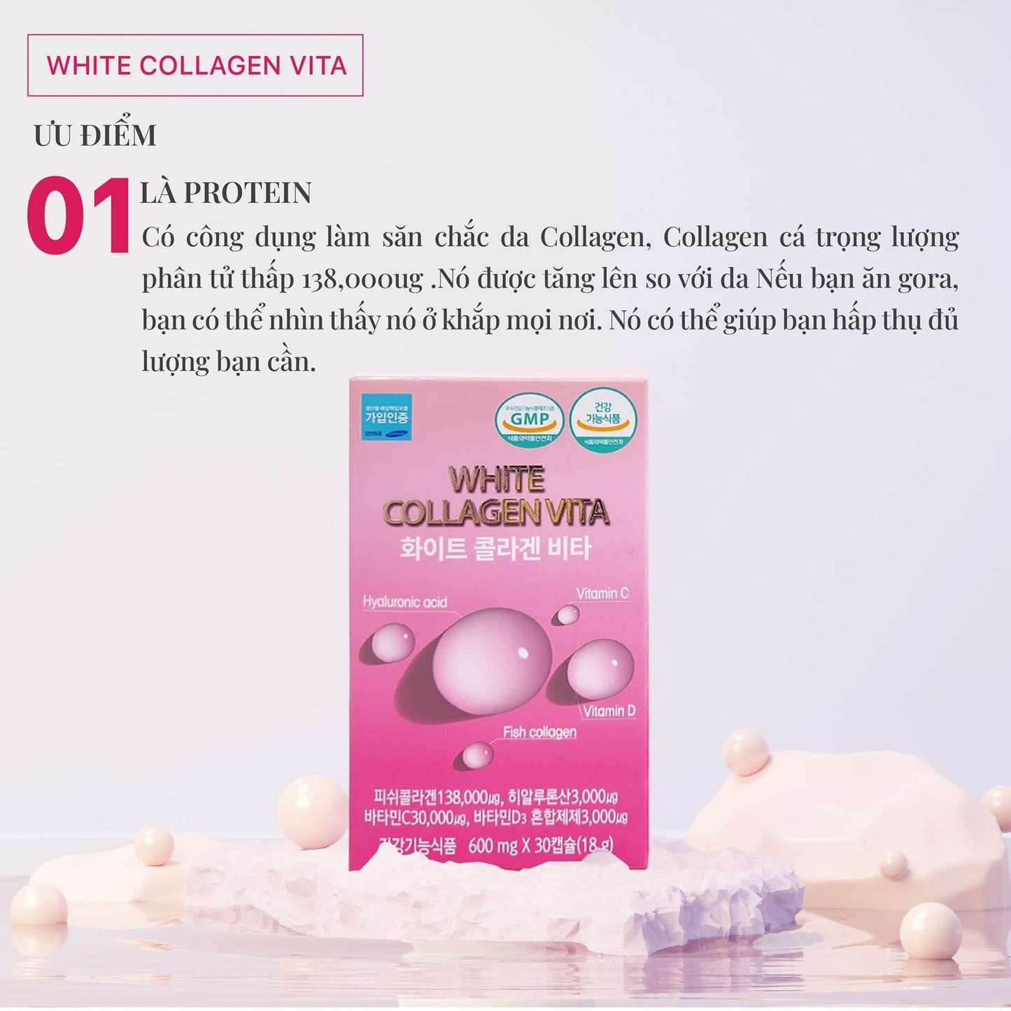Vien uong trang da white collagen vita