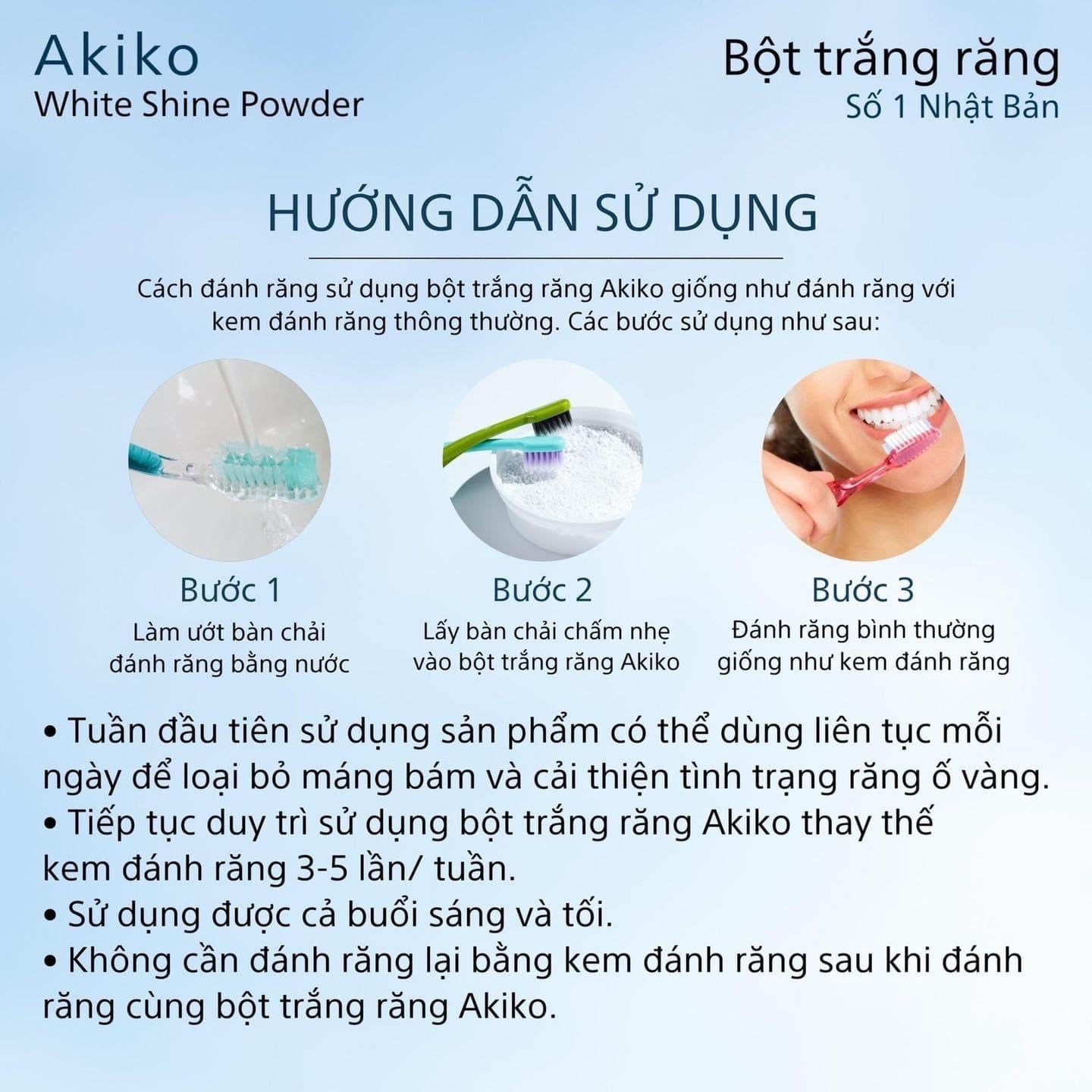 Bot trang răng Akiko japan