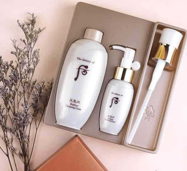 Set rua mat Whoo radiant cleansing foam