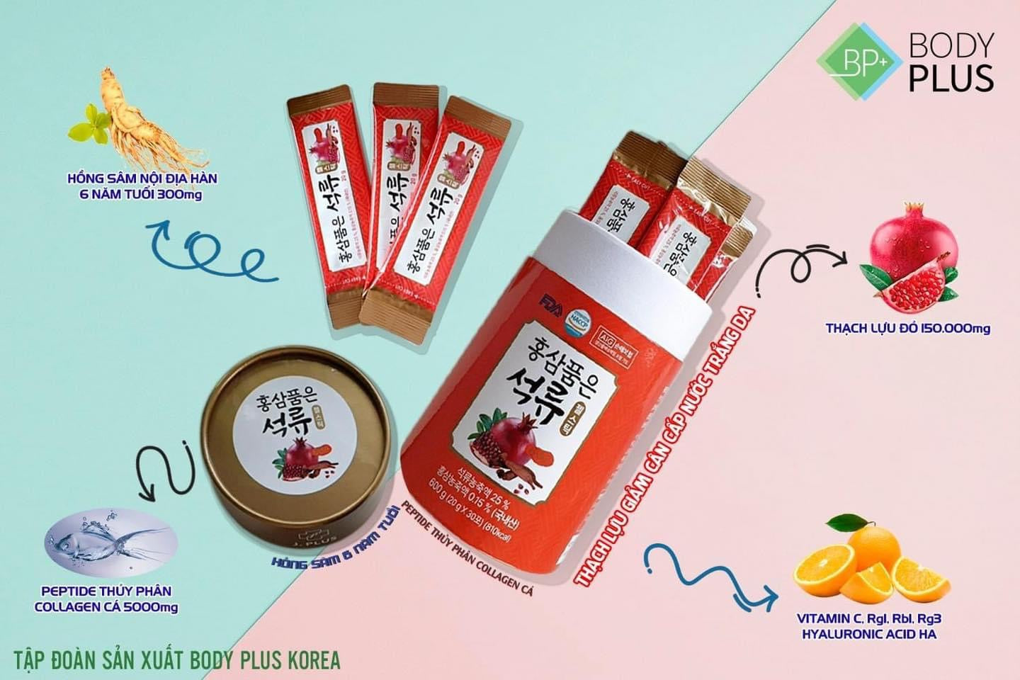 Thach luu collagen giam can cap nuoc trang da