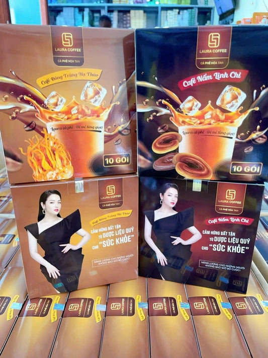 Laura coffee ( hop 10 gói)nam linh chi/ dong trung ha thao