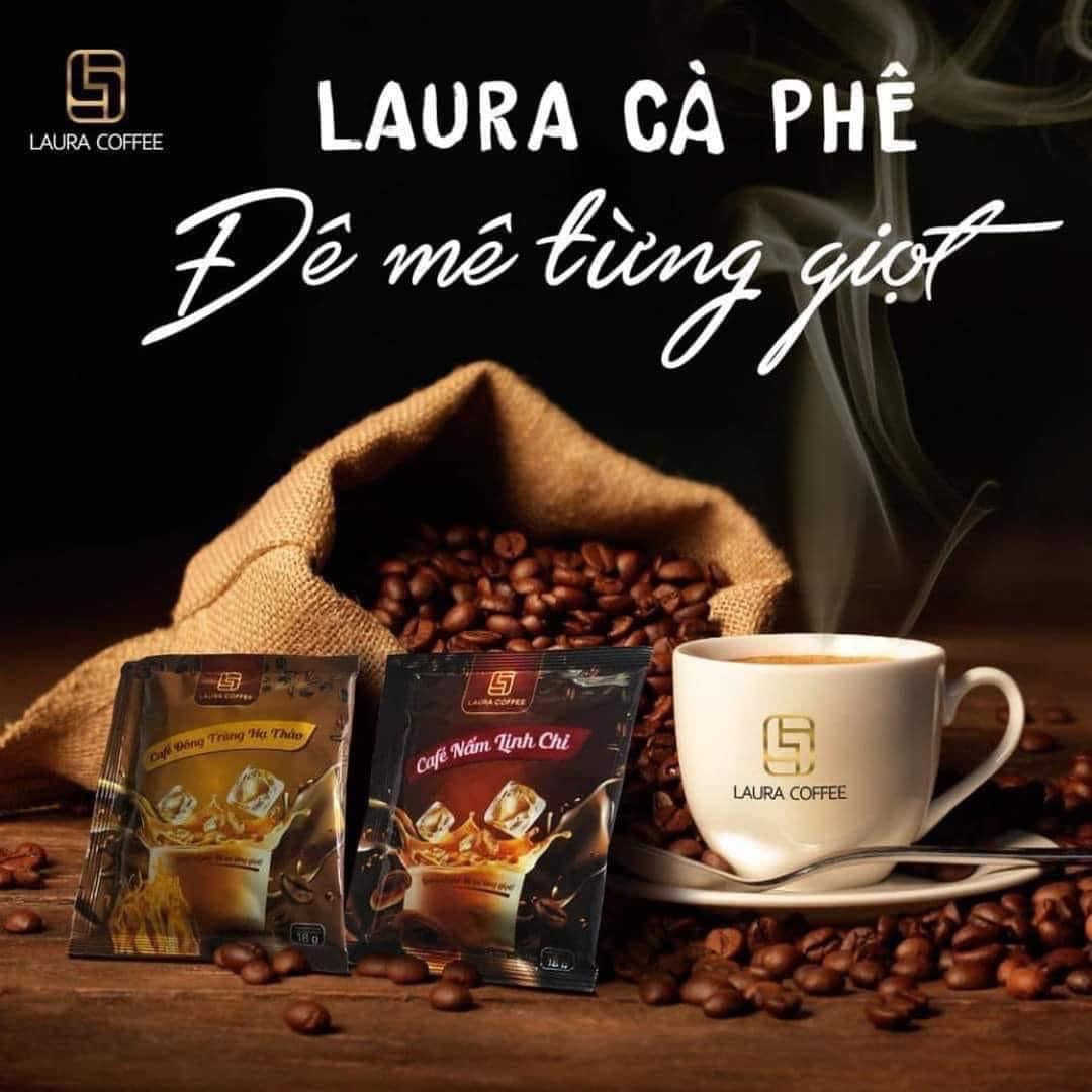 Laura coffee ( hop 10 gói)nam linh chi/ dong trung ha thao