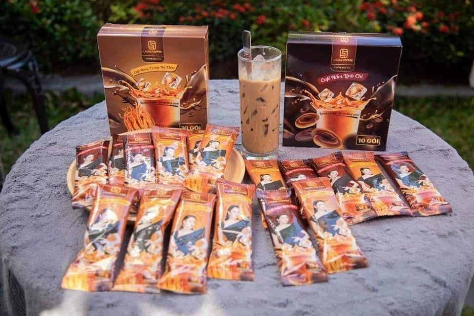 Laura coffee ( hop 10 gói)nam linh chi/ dong trung ha thao