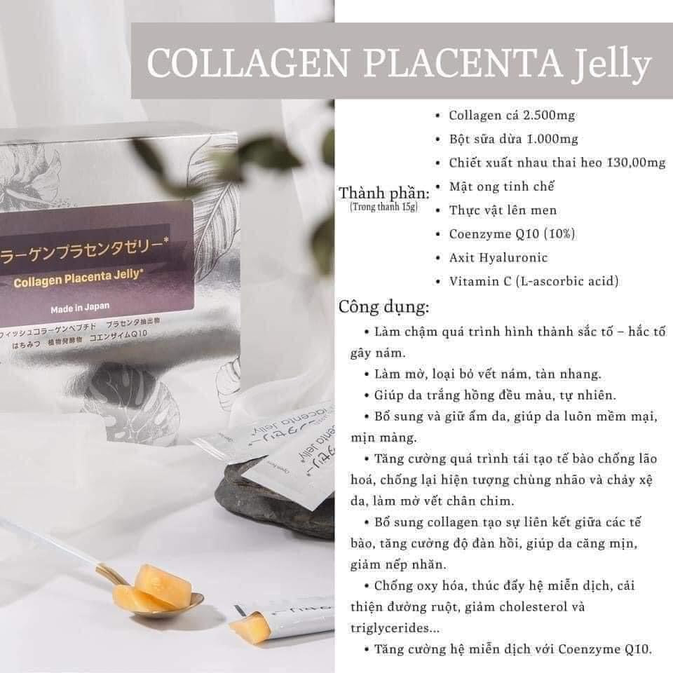Thạch trang da collagen plancenta jelly japan (hop 30 gói)