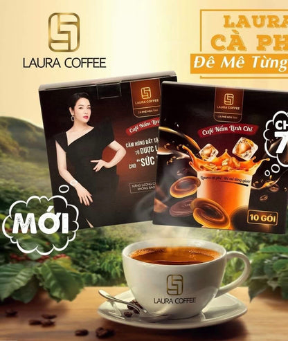 Laura coffee ( hop 10 gói)nam linh chi/ dong trung ha thao
