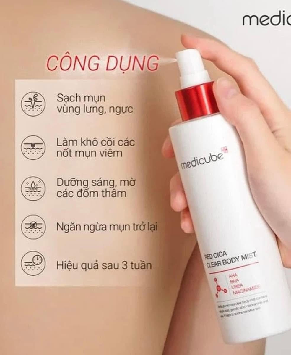 MEDICUBE Red Clear Cica Body Mist xịt dưỡng thể 200ml