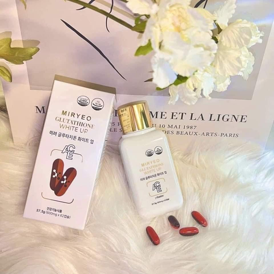miryeo glutathione white up Vien uong trang da Miryeo (62 vien ) – Celine Beauty Myths